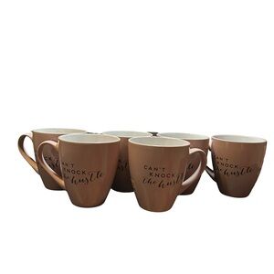 BRAND NEW!!! Never Used!!! Set of 5 PINK “CAN’T KNOCK THE HUSTLE” Mugs